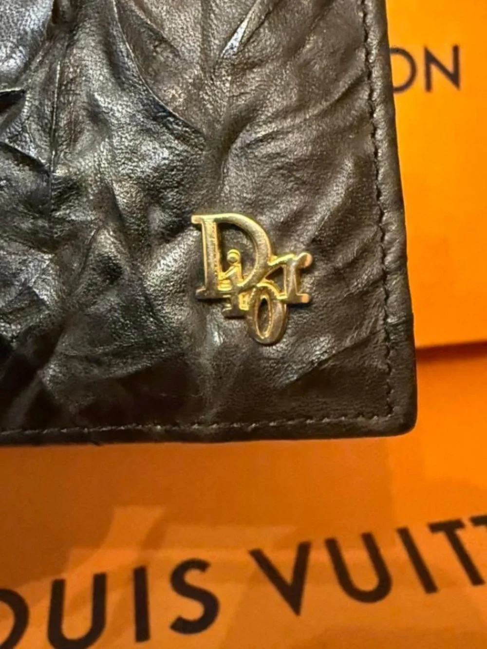 Christian Dior Crinkled Leather Black men’s wallet